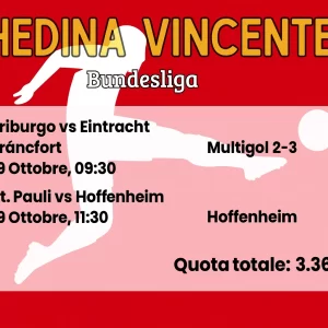 Schedina Vincente – Bundesliga 19 ottobre 2025