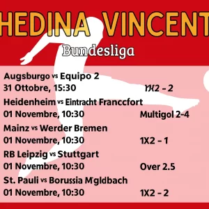 Schedina Vincente – Bundesliga 31 Ottobre e 01 Novembre 2025